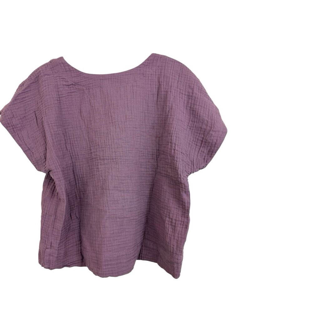 Madewell Softfade Cotton Boxy Crop Lakeshore To Short Sleeve Sz XS Purple P3466